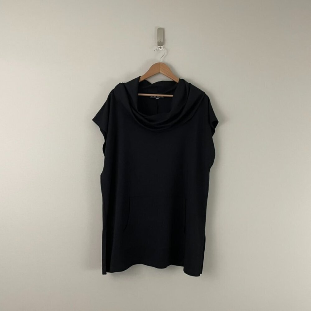 Bryn Walker Black Modal Cowl Neck Oversized Tunic Top Size Small